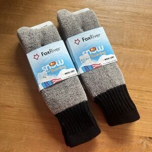 NEW 2 Pairs Fox River Snowboarding Socks Mens XL Heavyweight Wool Blend USA Made